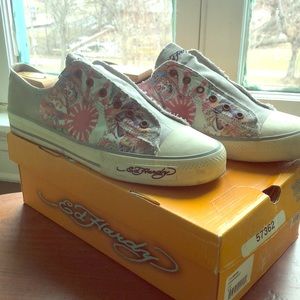 Ed hardy converse style slip ons